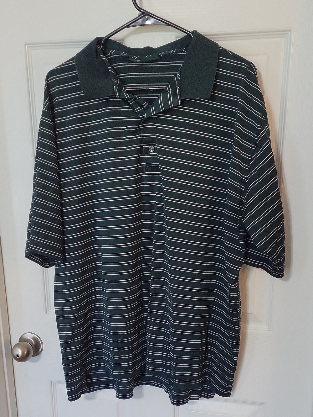 Bobby Jones Dark Green Polo with White Pinstripes